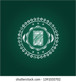 contract icon drawn on a chalkboard