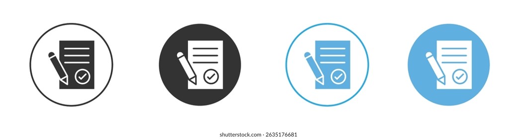 Ícone do contrato Estilo plano editável, ícones de ilustração