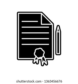Contract icon. Element of Insurance for mobile concept and web apps icon. Glyph, flat icon for website design and development, app development