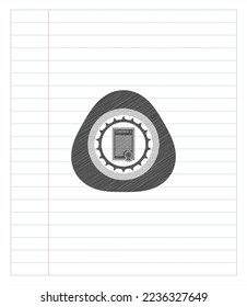 contract icon emblem draw with pencil effect. Vector Illustration. Detailed.