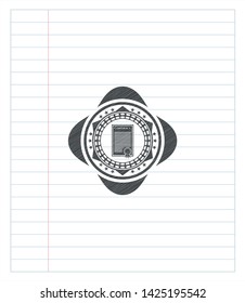 contract icon emblem with pencil effect. Vector Illustration. Detailed.