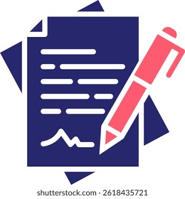 Contract Icon Fill Vector Illustration