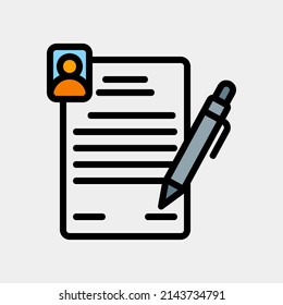 Contract icon in filled line style, use for website mobile app presentation