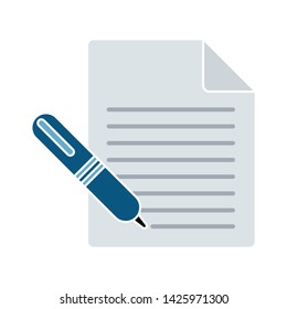 contract icon. flat illustration of contract vector icon for web