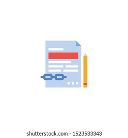 Contract icon in a flat style. Trendy flat style isolated on white background. Symbol for the design of your website, logo, interface. Vector illustration