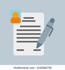Contract icon in flat style, use for website mobile app presentation