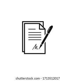 Contract Icon Flat Vector Illustration