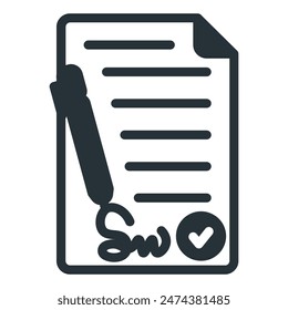 Contract icon glyph symbol sign design