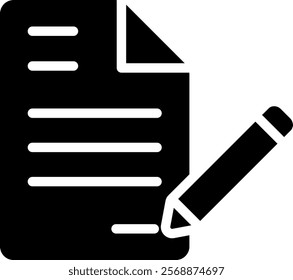 Contract Icon Glyph Vector Illustration