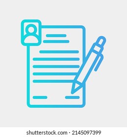 Contract icon in gradient style, use for website mobile app presentation