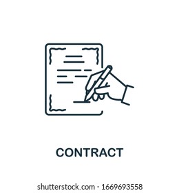 Contract icon from headhunting collection. Simple line Contract icon for templates, web design and infographics