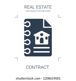 contract icon. high quality filled contract icon on white background. from real estate collection flat trendy vector contract symbol. use for web and mobile