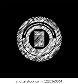 contract icon inside chalkboard emblem written on a blackboard