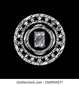 contract icon inside chalkboard emblem