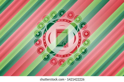contract icon inside christmas emblem.