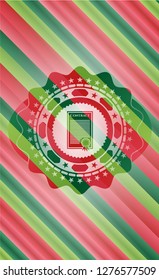 contract icon inside christmas style badge..