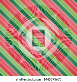 contract icon inside christmas style emblem.