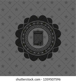 contract icon inside dark badge or emblem