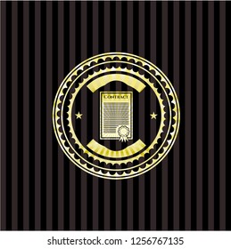 contract icon inside gold badge