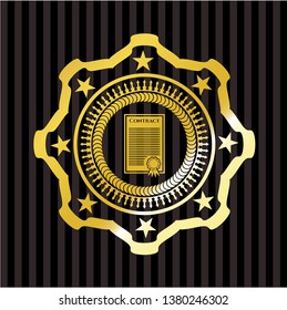 contract icon inside gold shiny badge