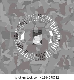 contract icon inside grey camo emblem