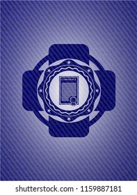 contract icon inside jean background