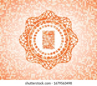 Kontraktsymbol in orangefarbenem Mosaikzeichen