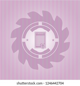 contract icon inside pink icon or emblem