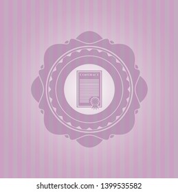 contract icon inside pink icon or emblem