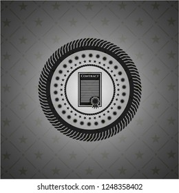 contract icon inside realistic black emblem