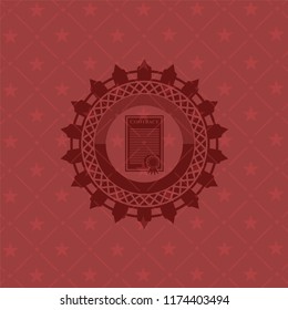 contract icon inside red icon or emblem