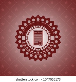 contract icon inside retro red emblem