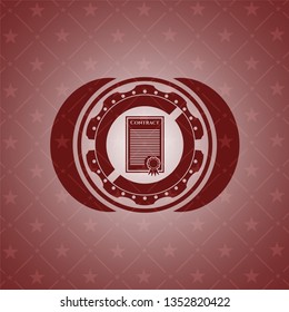 contract icon inside retro red emblem