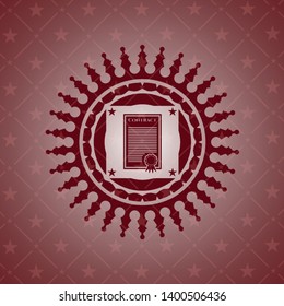 contract icon inside retro red emblem