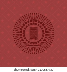 contract icon inside retro style red emblem