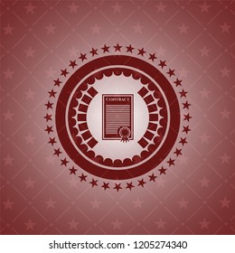 contract icon inside retro style red emblem