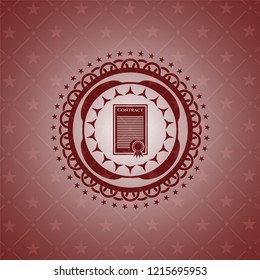 contract icon inside retro style red emblem