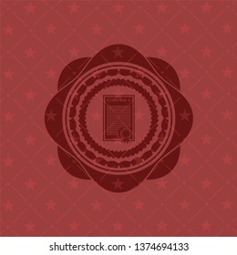 contract icon inside retro style red emblem