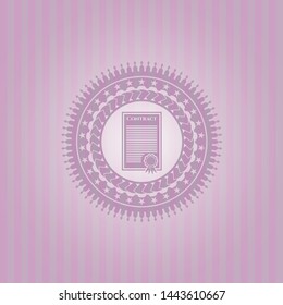 contract icon inside retro style pink emblem