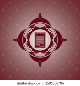 contract icon inside retro style red emblem