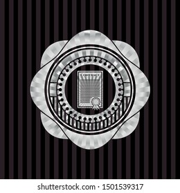 contract icon inside silver emblem