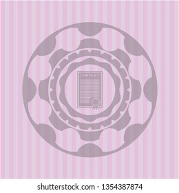 contract icon inside vintage pink emblem