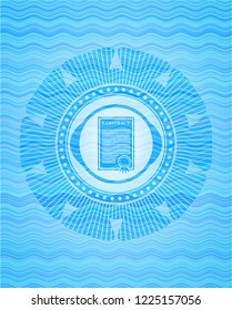 contract icon inside water concept badge.