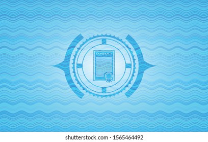 contract icon inside water representation badge background.