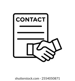 Contract icon isolated on white background
