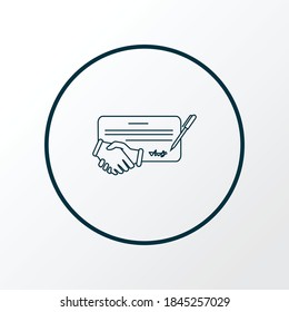 Contract icon line symbol. Premium quality isolated agreement element in trendy style.