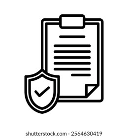 contract icon line vector design template in trendy style