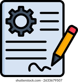 Contract Icon Lineal Color Vector Illustration
