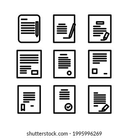 icono de contrato o logotipo símbolo de signo aislado ilustración vectorial - Colección de iconos vectores de estilo negro de alta calidad
