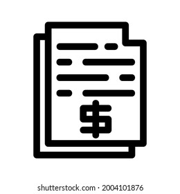 icono de contrato o logotipo símbolo de signo aislado ilustración vectorial - iconos vectoriales de estilo negro de alta calidad
